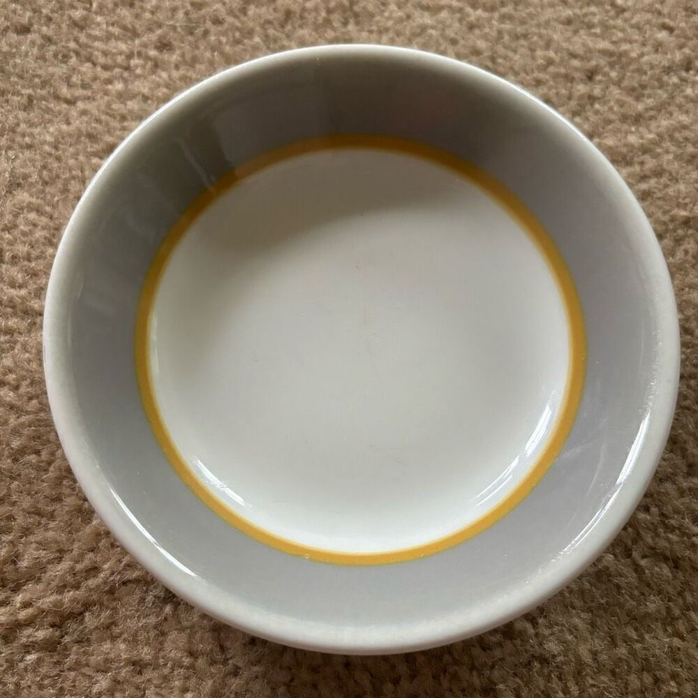 Jackson China 4 3/4” Small Gray Rimmed Bowl Restaurant Ware